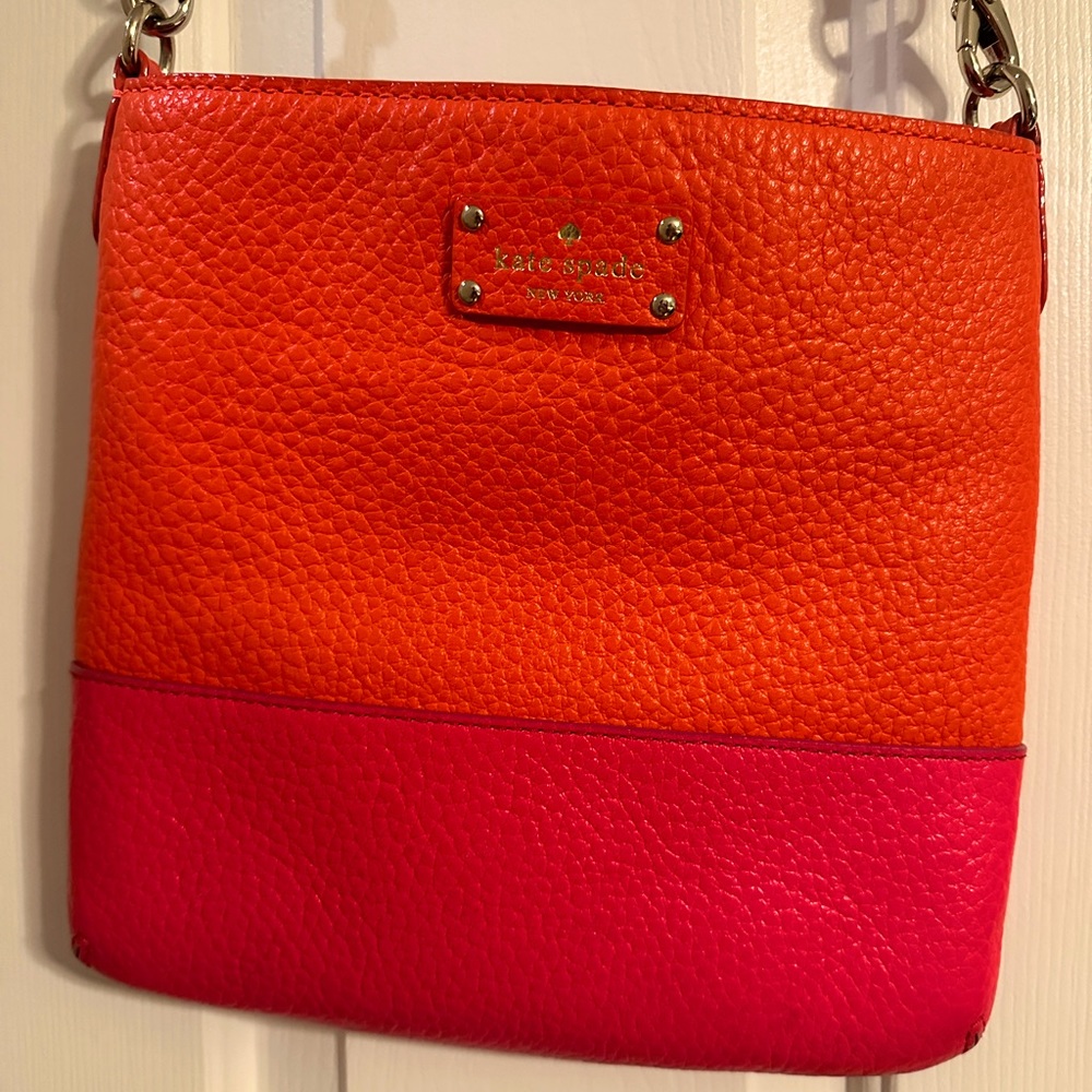 Kate Spade neon pink and orange crossbody bag